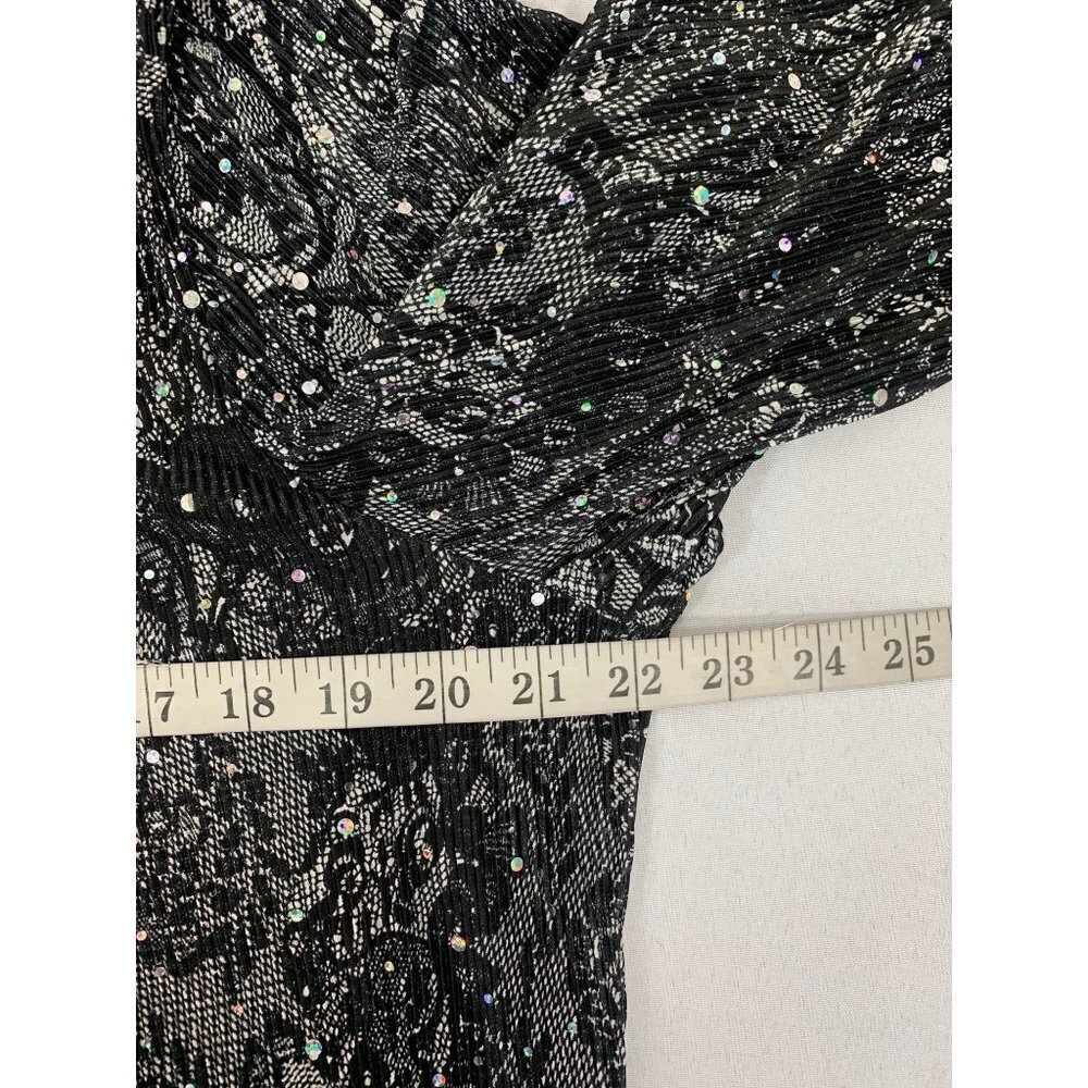 C.J. Banks Women's Black Sparkle Blouse - Picture 5 of 6